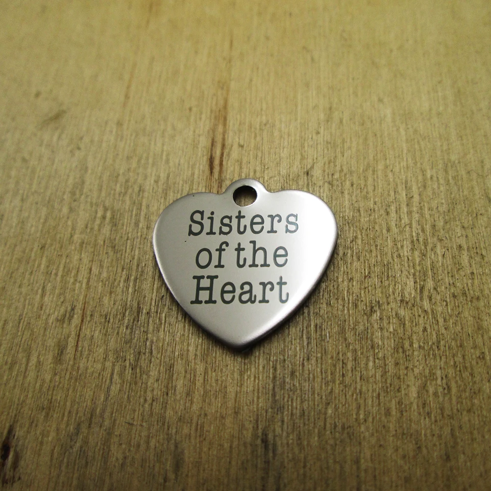 Подвески из нержавеющей стали с лазерной гравировкой сделай сам 10 шт./лот-сестры