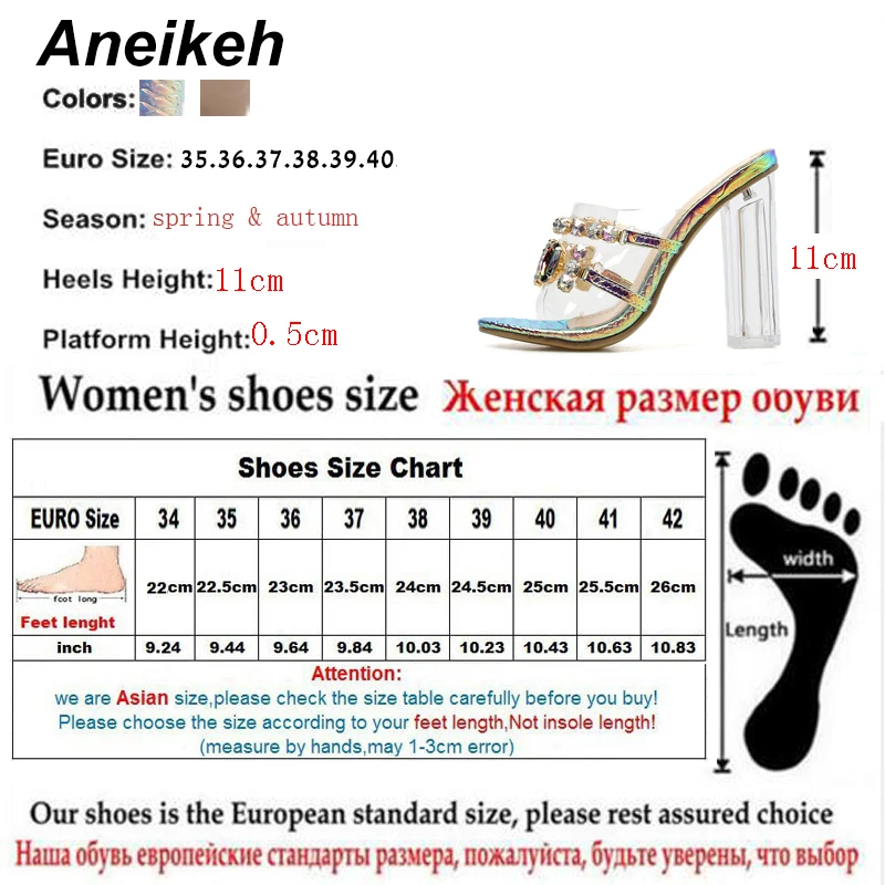 Сандалии Aneikeh женские из ПВХ Босоножки с открытым носком на высокой шпильке