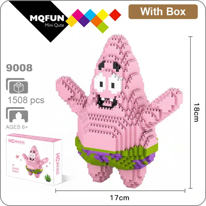 HC 9008 With Box HC большой мультфильм Аниме Супер Герой Марио Тоторо Snorlax пластиковый строительный блок кирпичи игра DIY 3D Сборная модель обучающая игрушка - Цвет: HC 9008 With Box