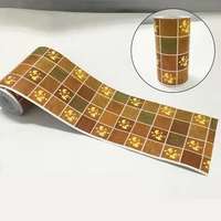 10m classic grid wallpaper borders mirror tile decoration waist line glass door stickers waterproof bathroom kitchen sticker