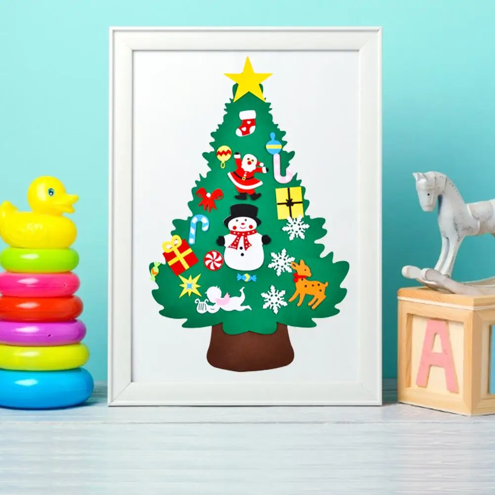 DIY войлочные Рождественские елочные Подвески, настенные подвесные декоративные наклейки, рождественские украшения, детский подарок для дома, Рождественское украшение