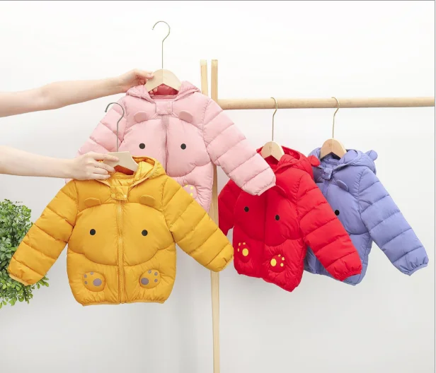 Пуховые парки для девочек зимнее теплое пальто детская толстовка с мультяшным