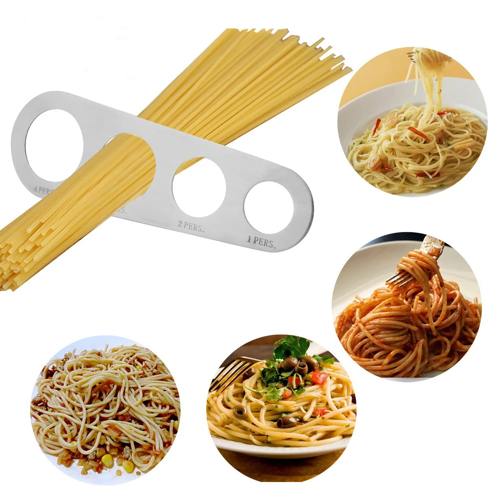 

1Pcs Kitchen Stainless Steel Pasta Noodle Measure Kitchen Accessories 4 Holes Spaghetti Measurer Tools