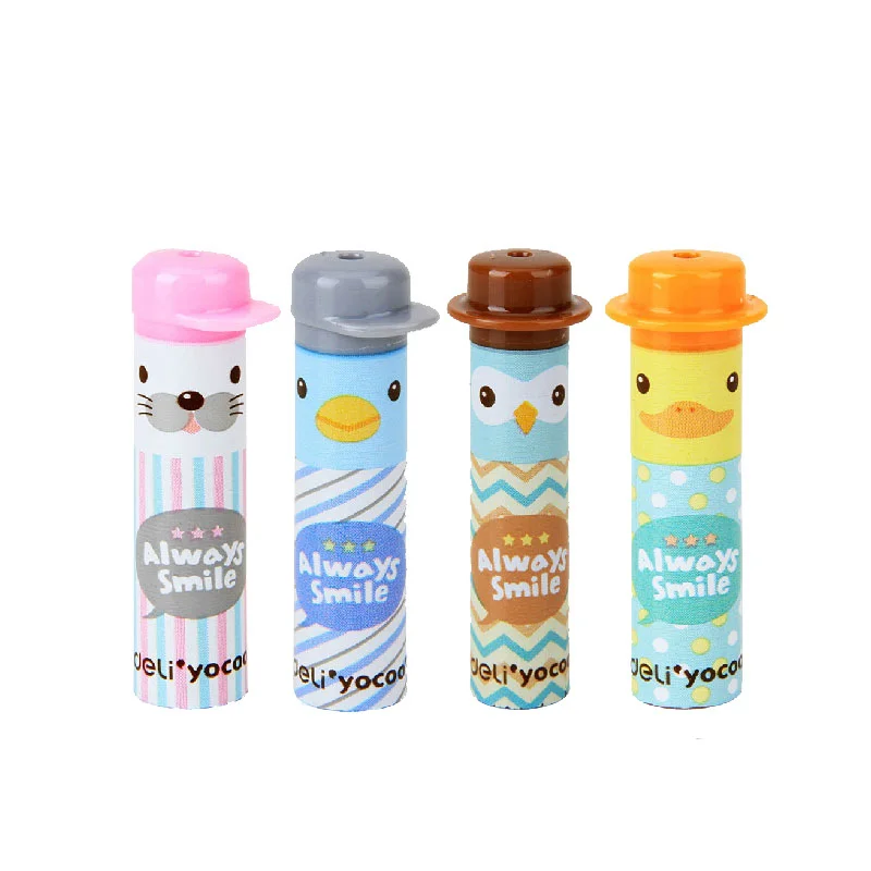 

4PCS Student Pencil Decoration Cap Cartoon Animals Cap Pencil Case Extend Pencil Cap 0491