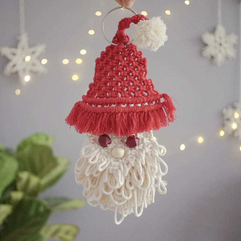 

Ручной Работы Санта-Клаус вязаный гобелен Снежинка Ins украшение стены рождественские подарки Рождественское украшение