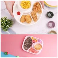 breakfast plate divided portable barbecue picnic tray portion control plate for healthy eating for adults kids dinner plate
