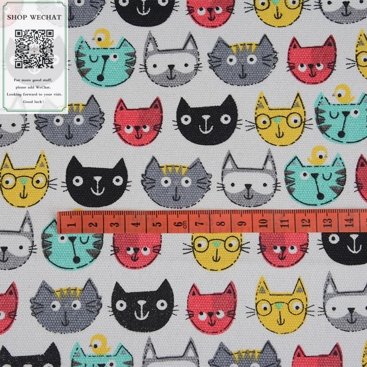 145 * 90CM Color Cat Head 12 Ann Printed Canvas DIY Handmade Cloth Backpack Pillow zuo dian bu | Аксессуары для одежды