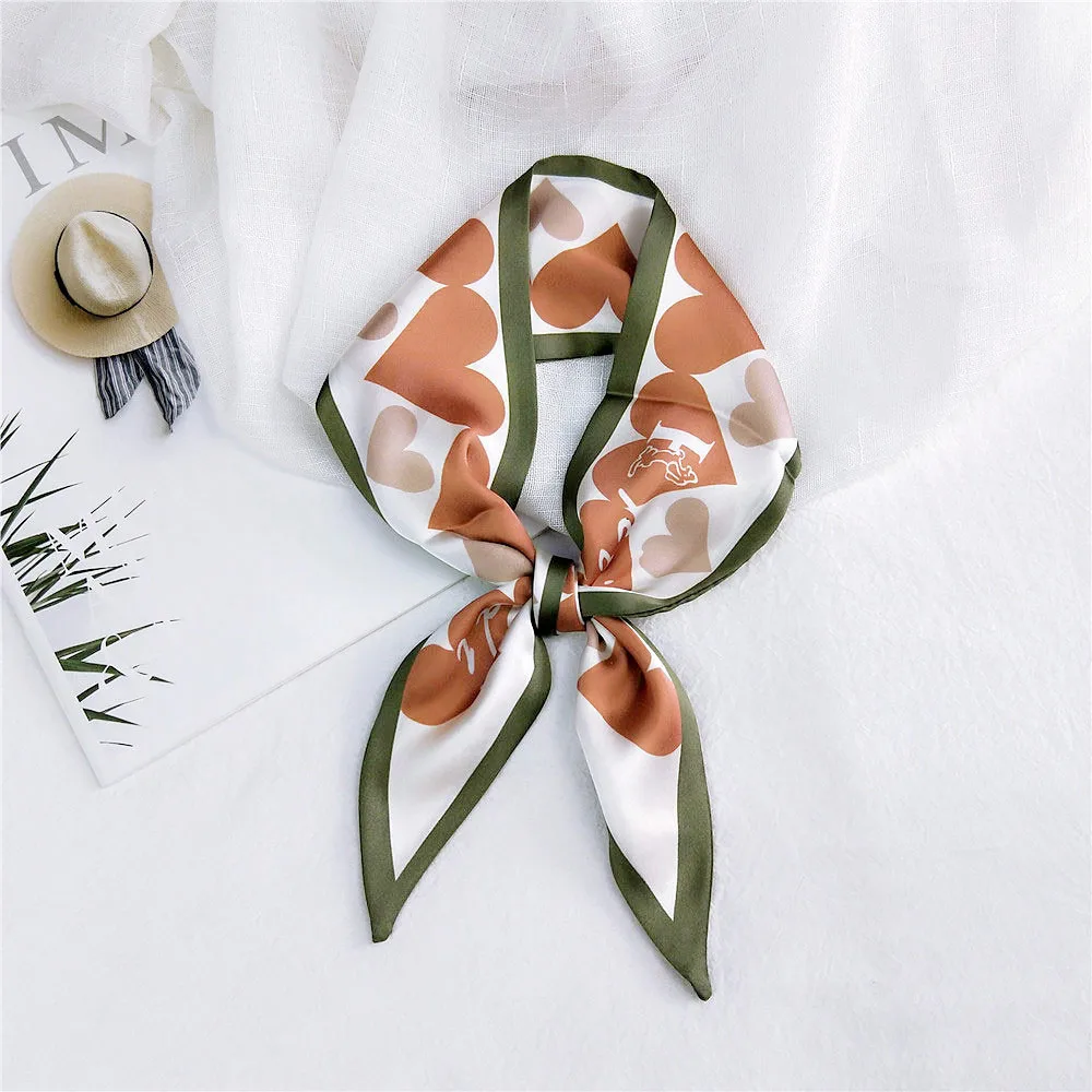 Модный Узкий шарф с черепом шелковый женский платок Женская Косынка повязка для