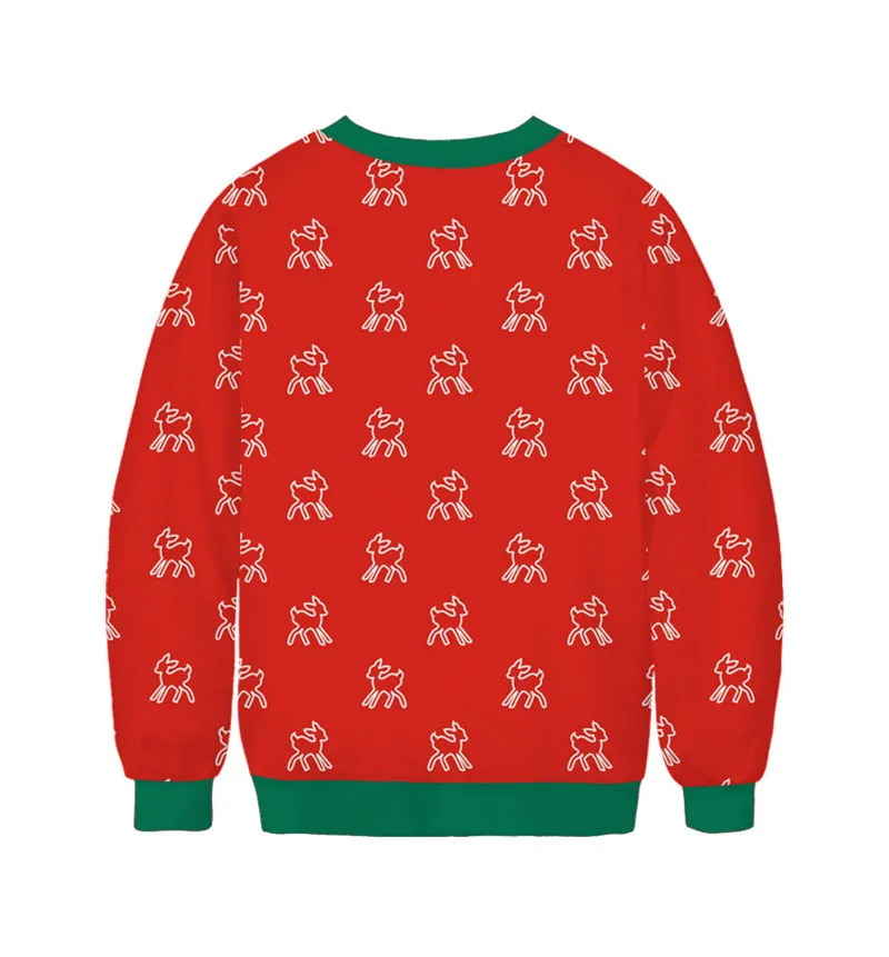 Уродливый Рождественский свитер с 3D забавным принтом клоуна осенне-зимний