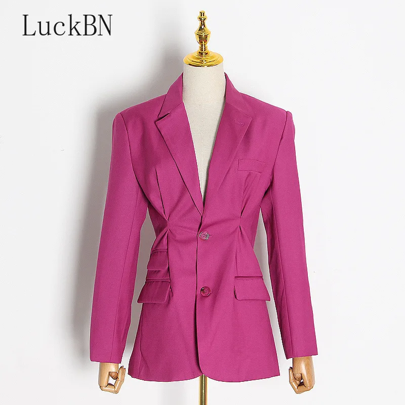 

Streetwear Tunic High Waisted Long Sleeve Black Pink Blazer Coat Women 2021 spring Autumn Blazers Female Fashion Clothing New