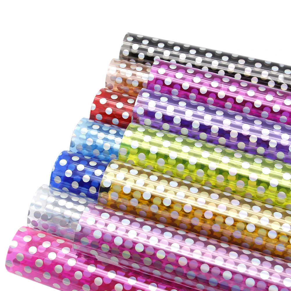 David accessories 20*33 см прозрачная в горошек искусственная кожа ткань для бантов DIY
