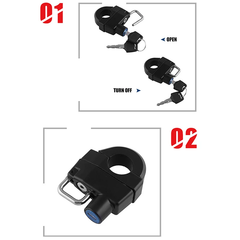 

Universal Motorcycle Helmet Lock Handlebars Cafe Racer Motocross Helmet Security Lock Padlock With 2 Keys
