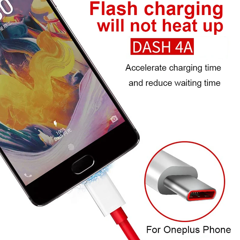Зарядный кабель 4A OnePlus 7 Pro Type C для мобильного телефона One Plus 6 5T 5 3T 3 USB 1 зарядки