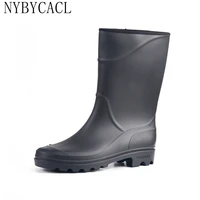 men spring autumn water boots 2021 waterproof mid calf work shoes non slip pvc rainboots knee high boots mens rubber fishing