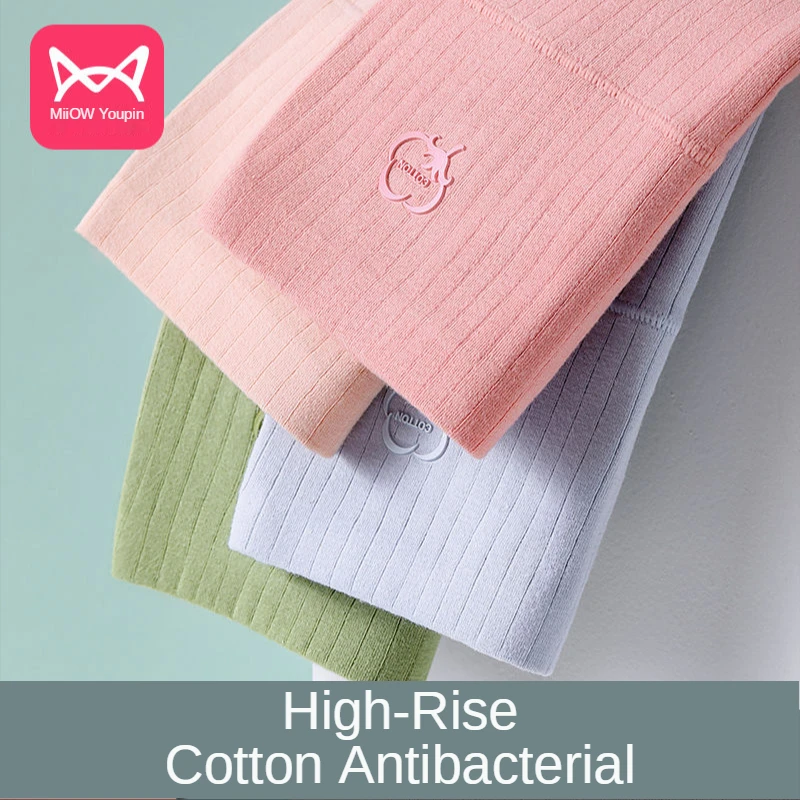 

MiiOW High-waist Underwear Women's Pure Cotton Antibacterial Abdomen and Hips 100% Cotton Crotch Women's New 2021 Briefs