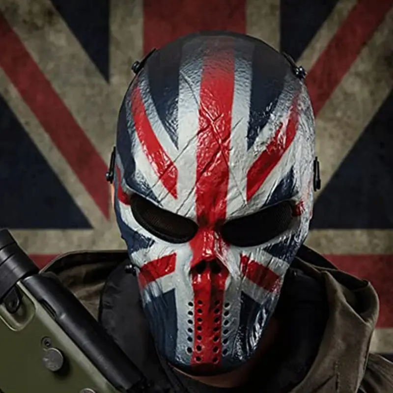 Череп страйкбол Пейнтбол Полнолицевая маска для Хэллоуина Косплей CS Wargame военный
