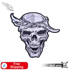 Мрачный череп вышитые патчи утюгом для одежды Скелет крутые значки байкера MC рюкзак большая аппликация пользовательские аксессуары сделай сам