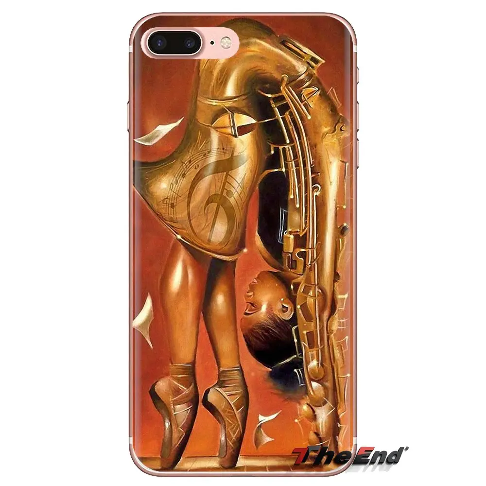 Саксофон музыка Джаз символы ТПУ чехол для iPhone XS Max XR X 4 4S 5 5S 5C SE 6 6S 7 8 плюс samsung Galaxy J1