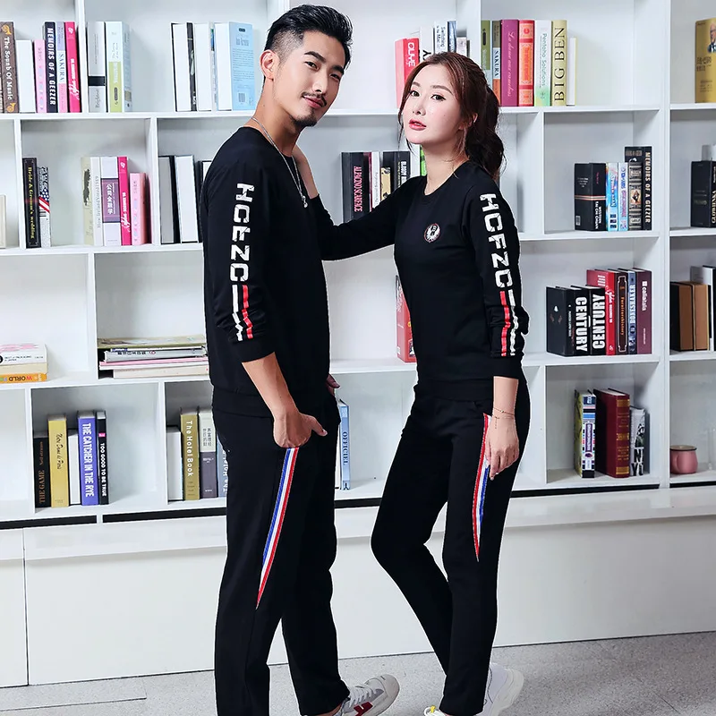 Семейный комплект спортивные комплекты черная одежда для пары топ рубашка +