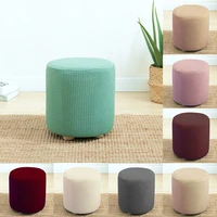round ottoman slipcover covering seat cover home supplies footrest seat cover footstool covers dust proof chair cover decorative