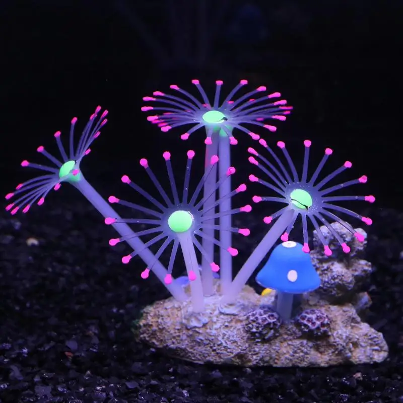 

Artificial Luminous Silicone Coral Underwater Live Plant Glowing Coral Ornament Aquatic Landscape Aquarium Fish Tank Decoration