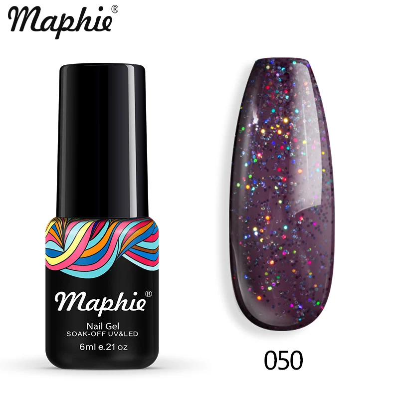 050 Maphie бриллиантовый блеск с ультрафиолетовым свечением Гель-лак для ногтей мерцающий декор с блестками Блестящий лак для ногтей полуперманентный лак Led синий гель для ногтей - Цвет: 050