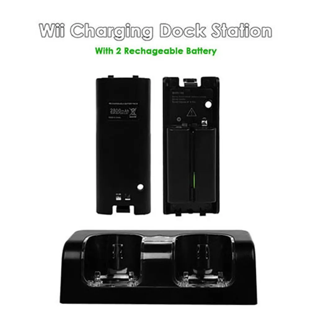 For Nintend WII Remote Controller Charger Charging Dock Station +2 Batteries Game Accessories | Электроника