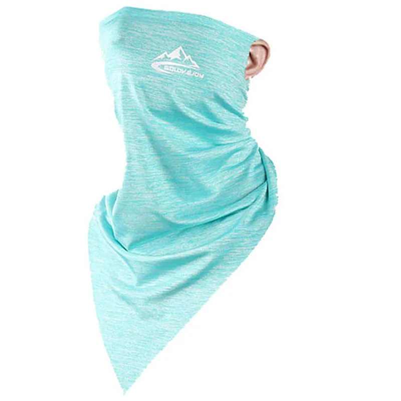 Light Blue Весенне-летняя велосипедная полумаска для лица из прохладного ледяного шелка, дышащая УФ-защита, спортивный головной убор, маска-повязка для велосипеда - Цвет: Light Blue