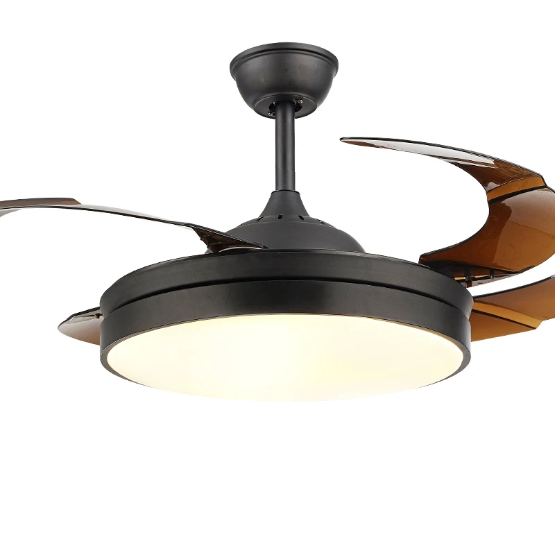 Современные Невидимый акриловый лист Led потолочные вентиляторы белый/черный