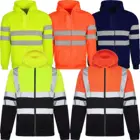 Мужской флисовый комбинезон со светоотражающими полосками, куртка с капюшоном для защиты от холода, уличный свитер, защитное уличное пальто для гигиенических работ, 2021