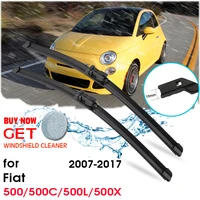 broshoo car windshield wiper blade natural rubber for fiat 500 500c 500l 500x fit push button arm from 2007 to 2017 accessories