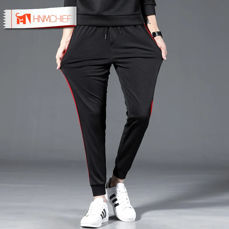 Мужские повседневные штаны HNMCHIEF микро-эластичные фирменные спортивные джоггеры