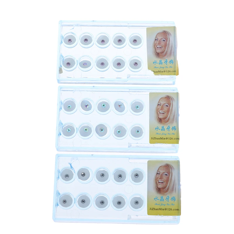

1 box(10pcs) Diamond Teeth Whitening Studs Denture Teeth Crystal Ornament Oral Hygiene Tooth Decoration 2mm