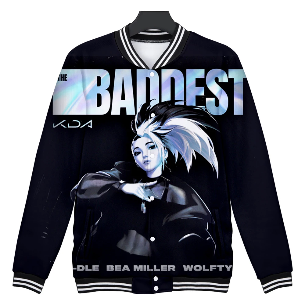 

Song 3D Outwear Harajuku Baseball Jacket Fashion Streetwear Coats Kda The Baddest 2020 Hot Game New Arrival High Street Winter