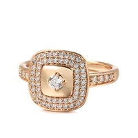 new 585 rose gold round natural zircon women ring romantic wedding simple fine fashion jewelry