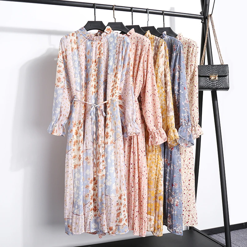 Женское шифоновое платье весна лето 2020 женское винтажное элегантное свободное