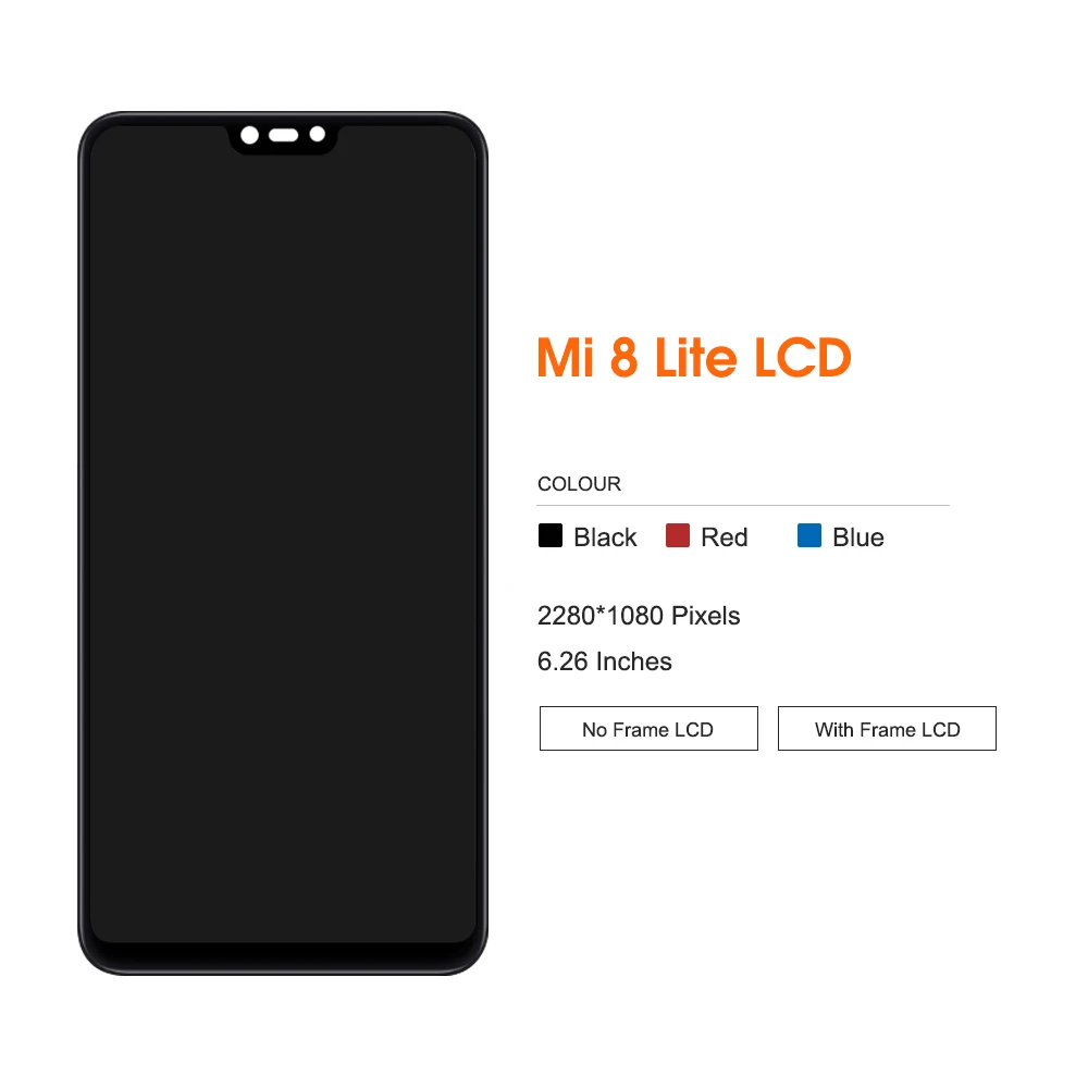 ЖК дисплей 6 26 ''для Xiaomi Mi 8 Lite с сенсорным экраном и дигитайзером в сборе Замена