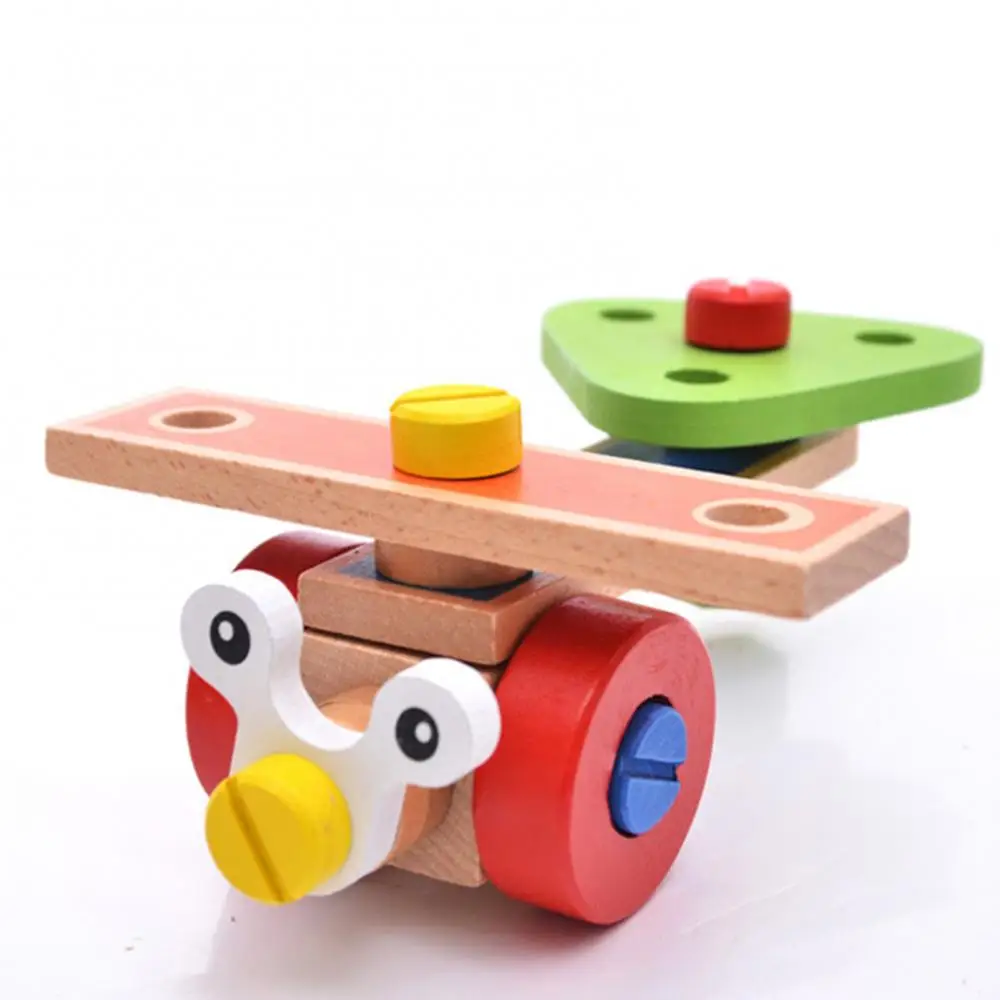 

1set Frog Nut Puzzle Toy Wooden 45pcs Cartoon Nut Combination Children Hands-on Disassembly And Disassembly Geometric Puzzle Toy