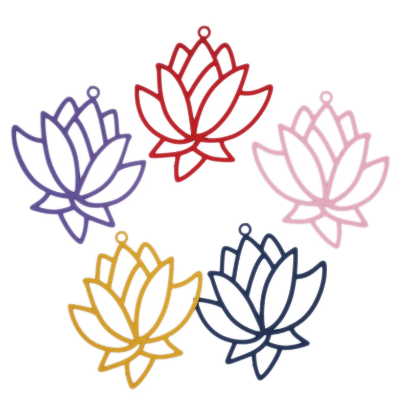 

30pcs/Lot New Thickness Red Pink Black Flower Charms 32*36mm Zinc Alloy Pendants Diy Jewelry Making Charms