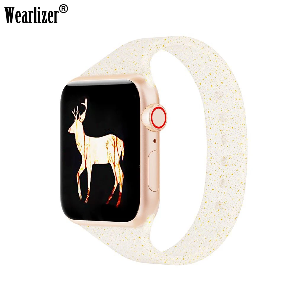 Блеск с принтом силиконовый ремешок для наручных часов Apple Watch SE Женские 38 мм 40 42 44