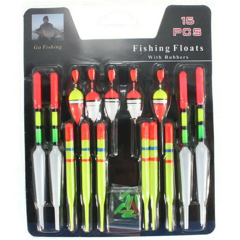 GAMWATER 15pcs Assorted Sizes Lot Fishing Lure Floats Bobbers Slip Drift Tube Accessories Sport Float | Спорт и развлечения