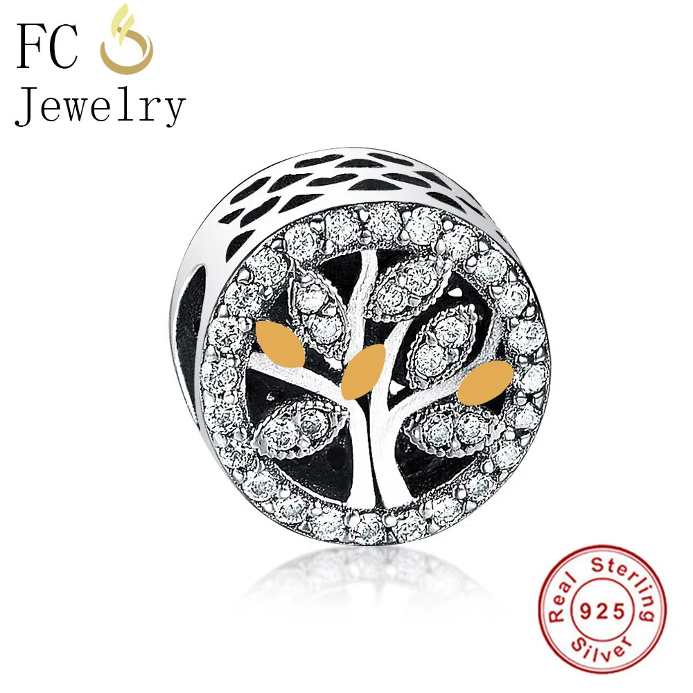 FC0754 FC ювелирное изделие, браслет Pandora, 925 серебро, морской коралл, золото, раковина для рыбы, голубой тигровый глаз, ангел, камень, бисер, Berloque, сделай сам - Цвет: FC0754