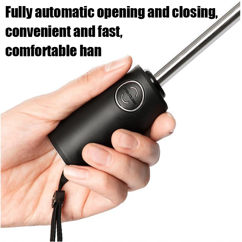 Ветрозащитный автоматический 3 складной зонтик от дождя бизнес 10 ребер Зонты из