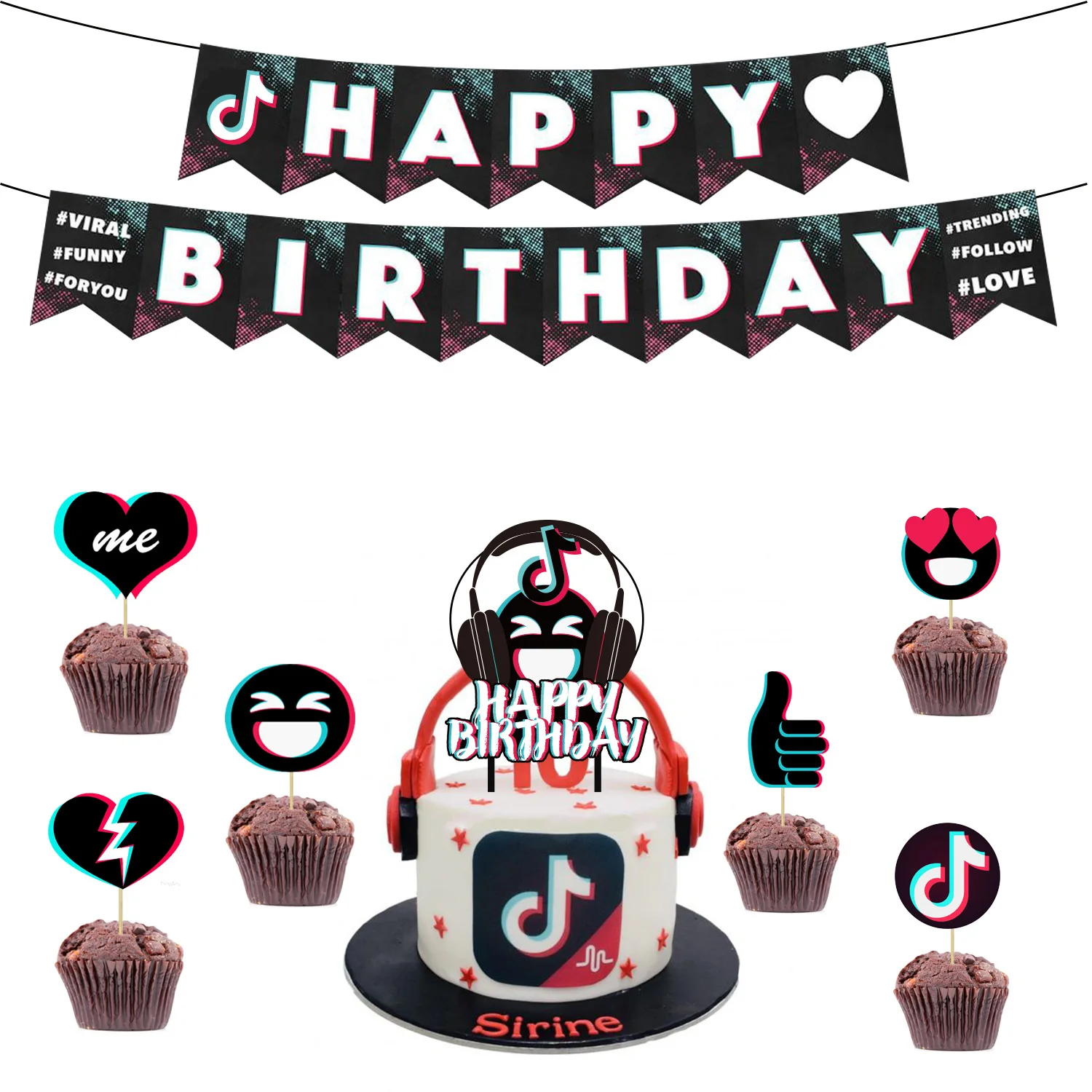 

Music Theme Birthday Party Decoration,Bnaner,Tablecloth,Latex Balloons,Cupcake Toppers,Party Supplies for Boys and Girls