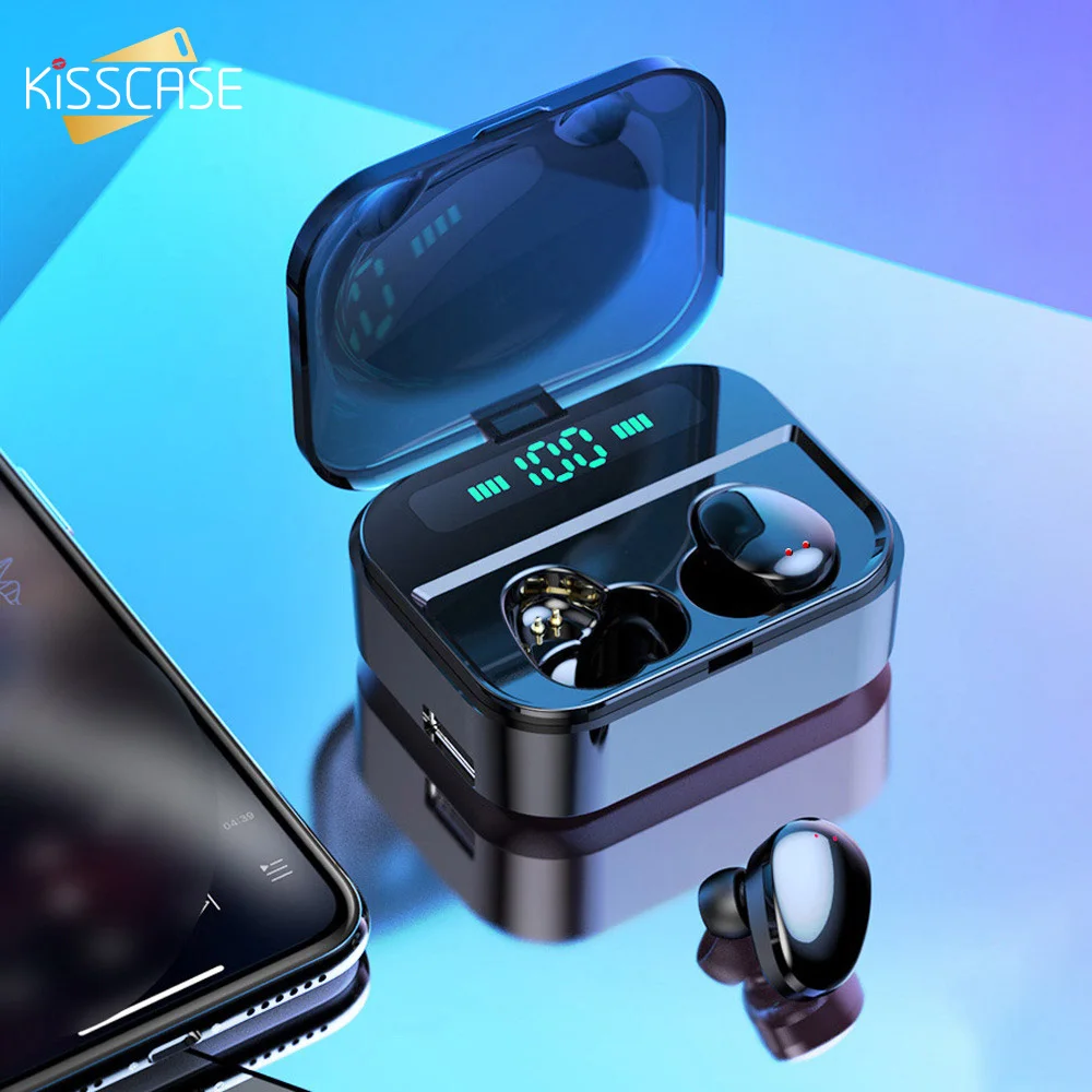 KISSCASE наушники-вкладыши TWS Bluetooth 5 0 наушники беспроводные мини с дополнительным