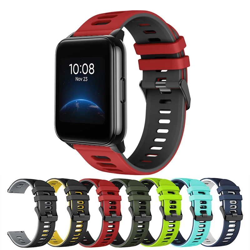 

Ремешок силиконовый для часов Realme Watch 2/2 Pro, спортивный браслет для часов Realme Watch/Realme Watch S/S Pro, 20 мм 22 мм