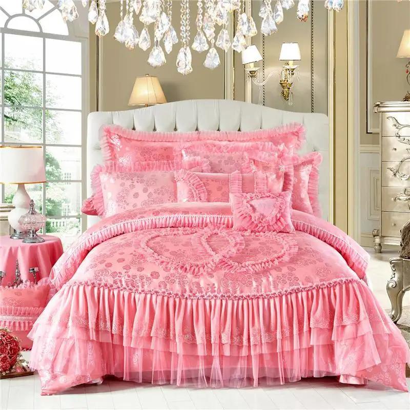 Роскошный Шелковый жаккардовый Свадебный комплект постельного белья из 30