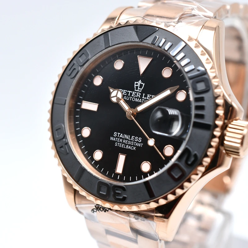Роскошные брендовые механические Автоматические Мужские часы PETER LEE