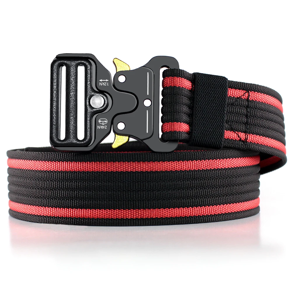 

JACNAIP Men's tactical military belts Heavy Duty army Adjustable Nylon belt Outdoor Police Metal Buckle belt 125/135CM/Wide 3.8