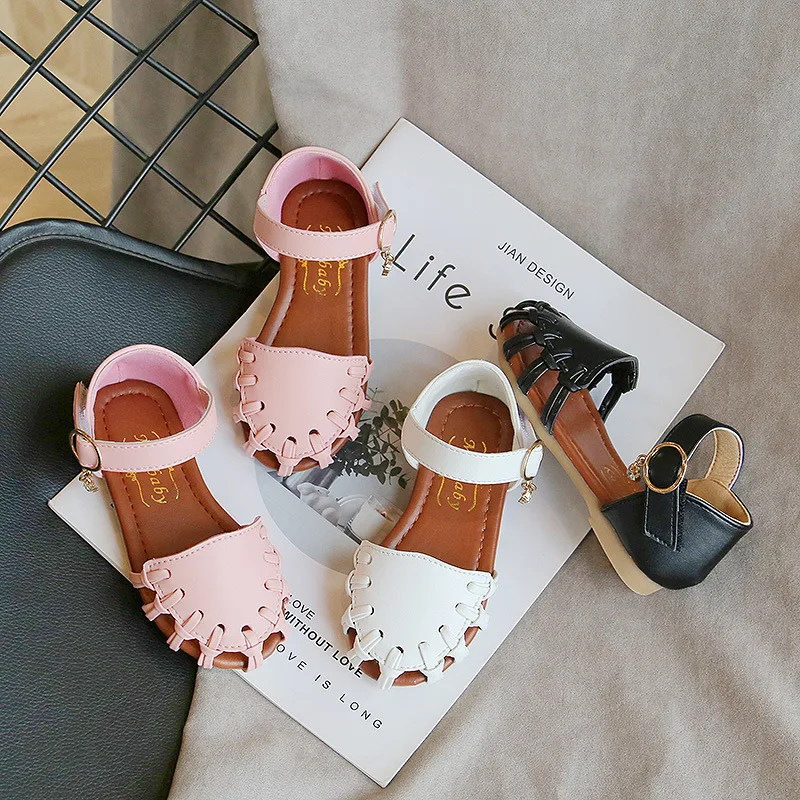 Летние сандалии для девочек детская обувь принцессы с переплетением узлом